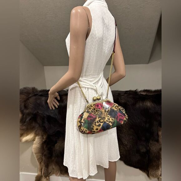 Unique Genuine Patent Leather Handmade Kisslock Purse/Shoulder Bag/Crossbody - Picture 8 of 16